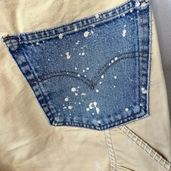 New Tricia Fix Exclusive Carhartt Reworked Pants 17” Waist Kantha Embroidered - Picture 7 of 11